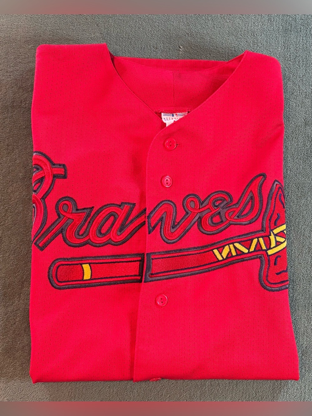 Vintage 1990’s Majestic Red Braves Baseball Jersey, Size: XL/XXL (6554)